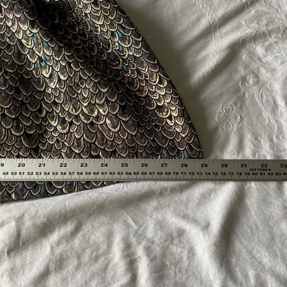 Buffalo David Bitton Women's Metallic Fish Scale Midi Skirt Size Large Zipper - Picture 10 of 11